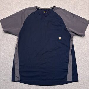 Carhartt C16106 Force Modern Fit Twill Color Block Scrub Top‎ Shirt Mens Medium